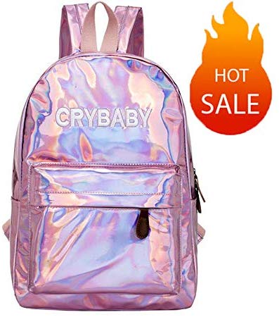 9. Yuns Holographic Laser Leather Backpacks for Girls and Boys