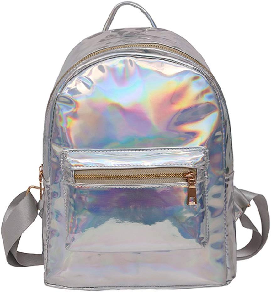 3. Holographic Backpack Rainbow Shoulder Bag for Kids, Girls, and Women