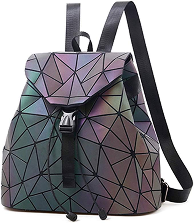 2. Nevenka Geometric Lingge Luminous Backpack for Girls
