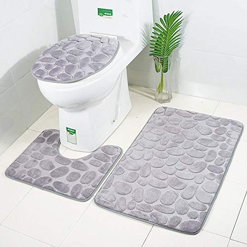 10. Bathroom Rugs and Mats Set by Yunhoo