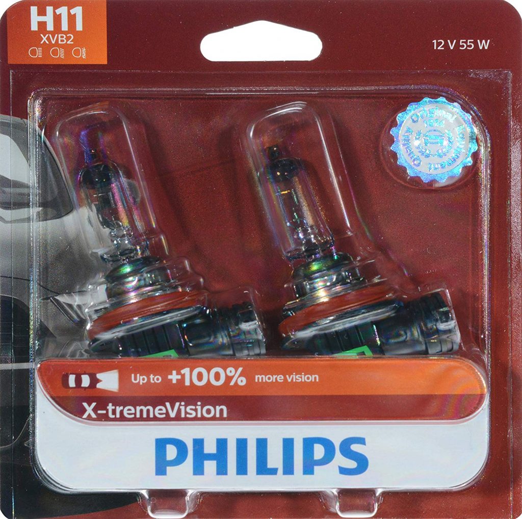 10. Philips H11 X-tremeVision Headlight Bulb, 2 Pack