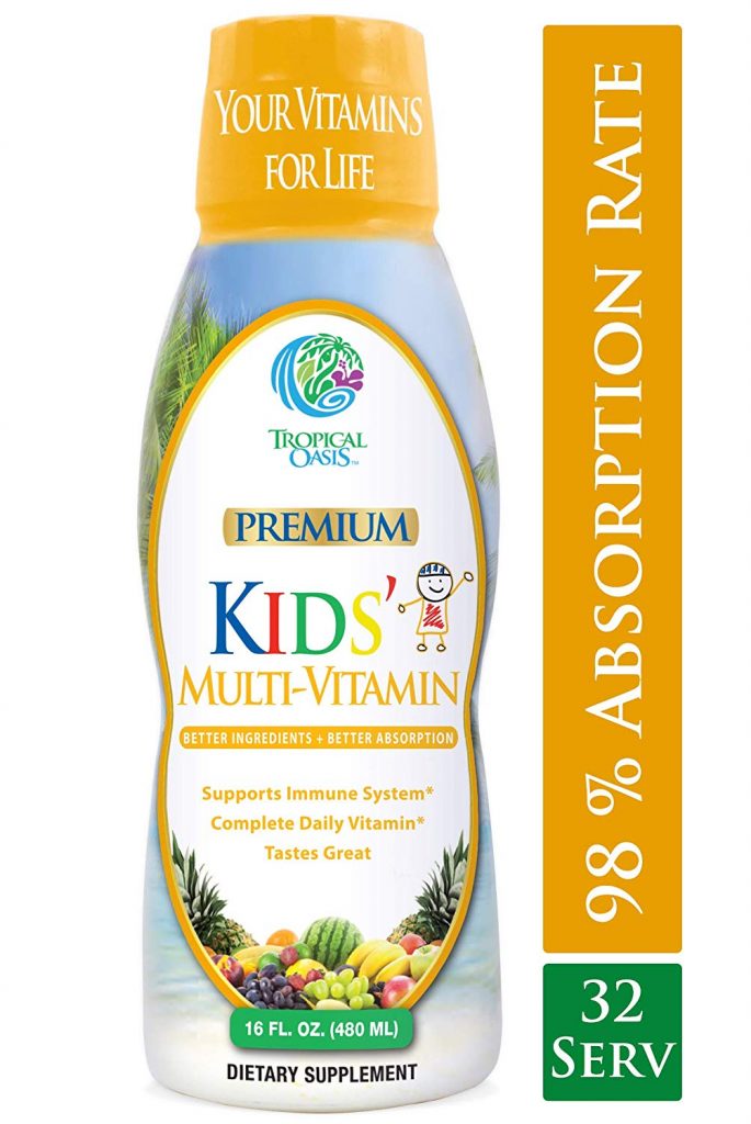 1. Tropical Oasis Premium Kids Liquid Multivitamin & Superfood