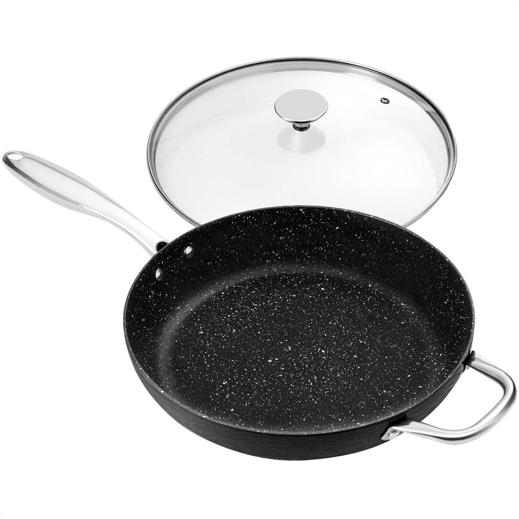 7. Michelangelo 12 inch Frying Pan with Lid