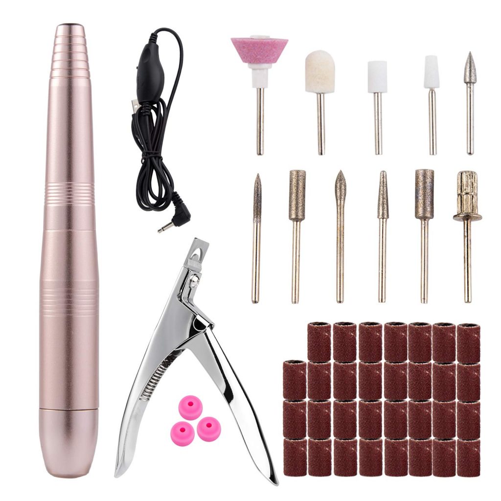 5. Portable Nail Drill Machine, Electric Nail File with Nail Clipper and sand bands