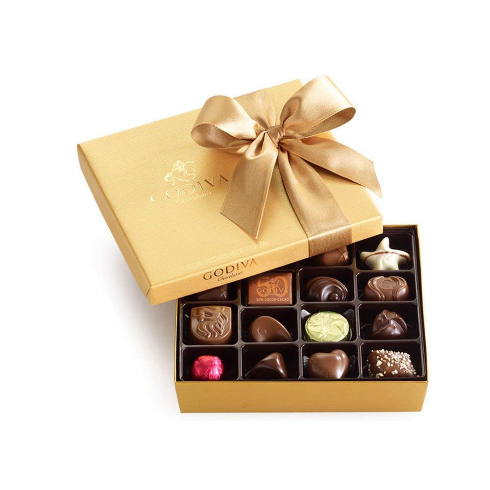 1. Godiva Chocolatier Classic Gold Ballotin Chocolate Box