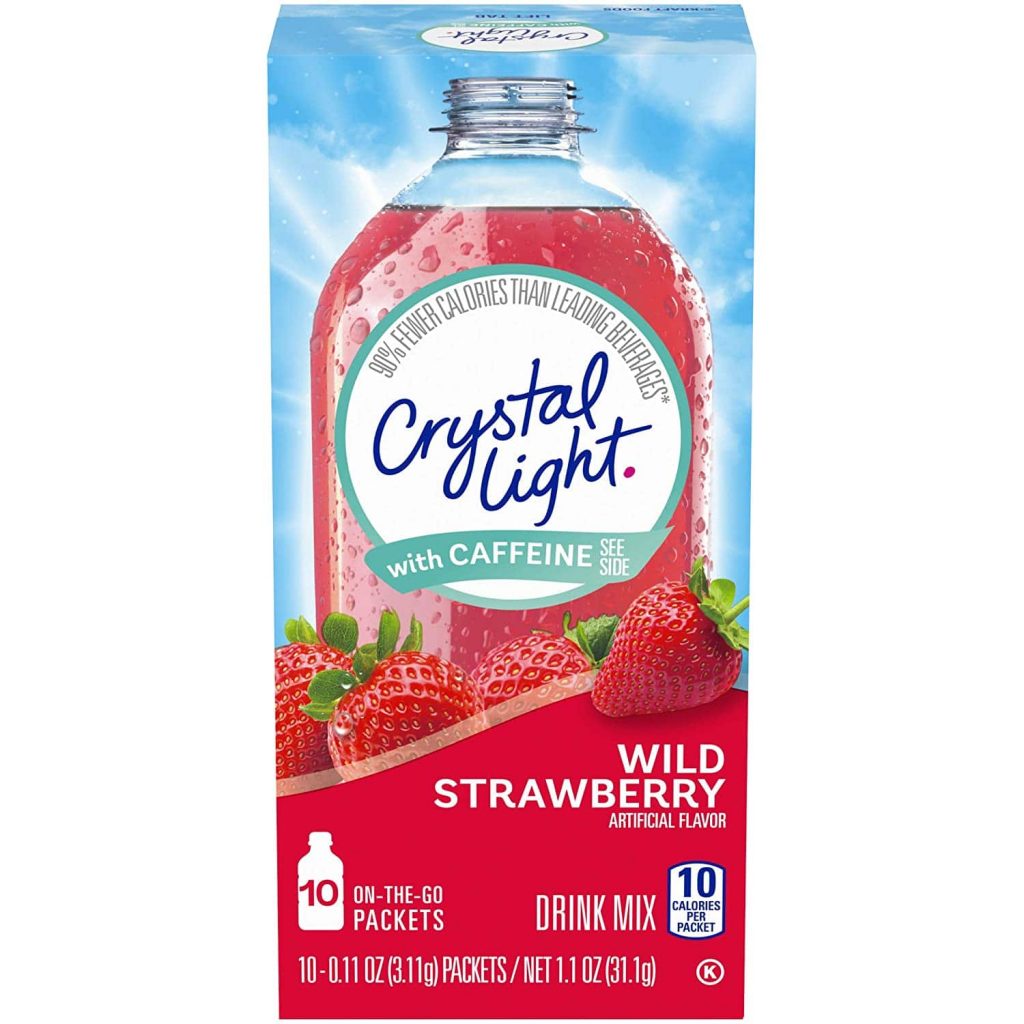 4. Crystal Light Wild Strawberry Drink Mix with Caffeine