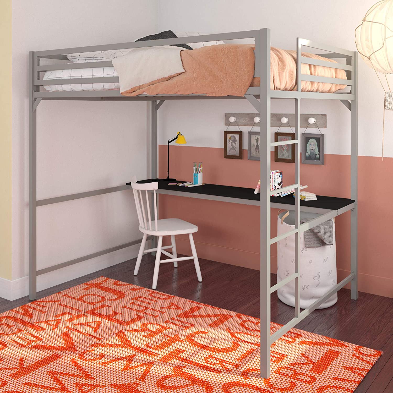 1. DHP Miles Loft Bed with Desk