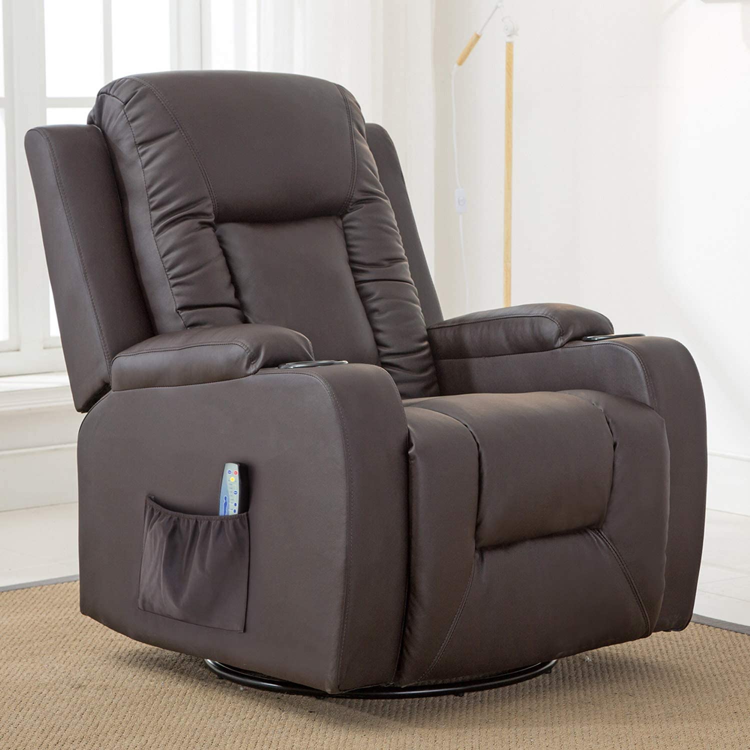 <strong>9. Comhoma Leather Recliner Chair Modern Rocker</strong>