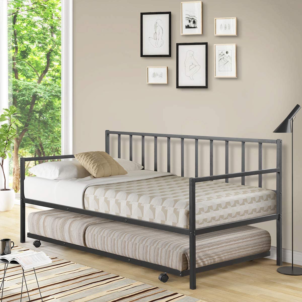 5. Giantex Twin Size Daybed and Trundle