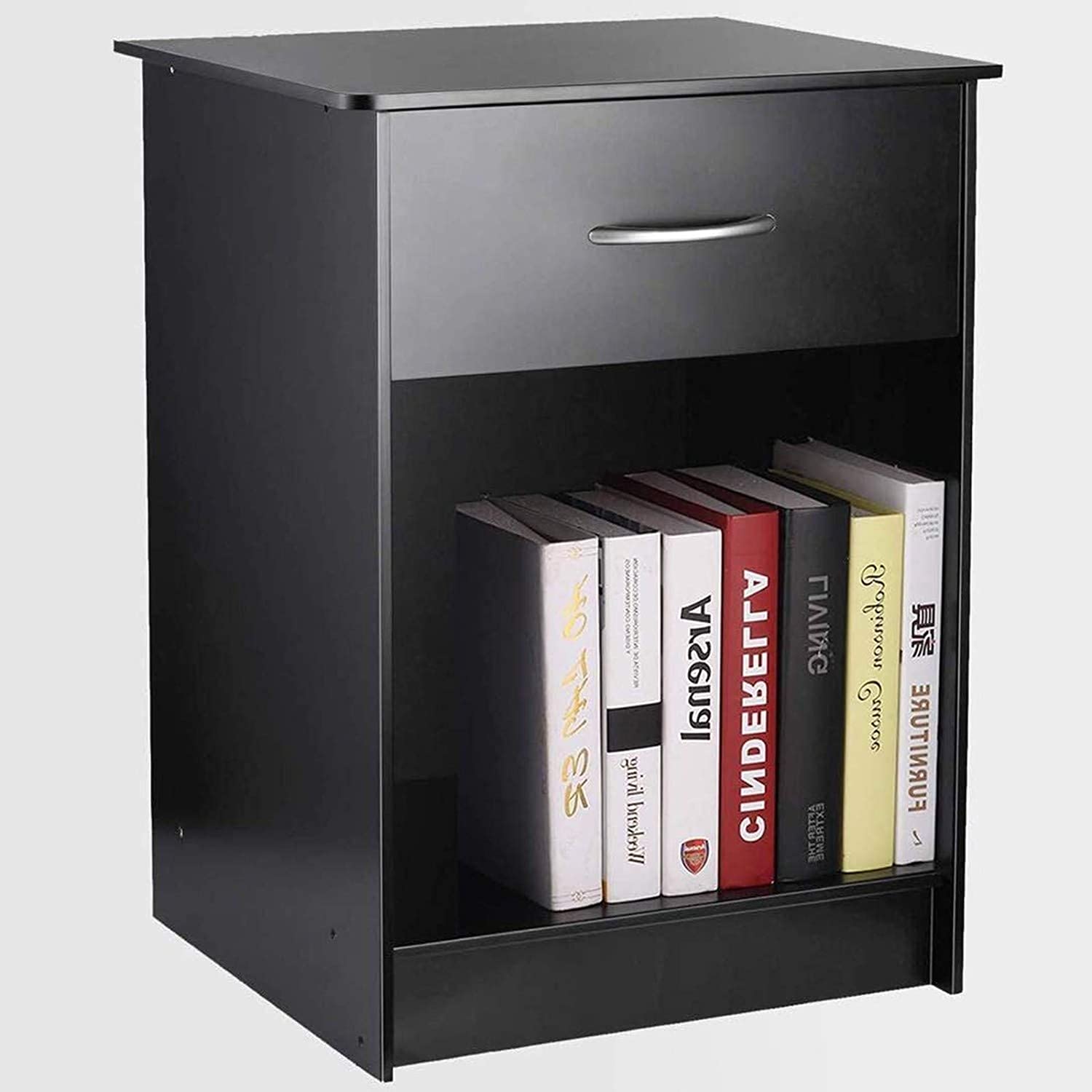 <strong>10. TUSY Black End Table with Drawers</strong>