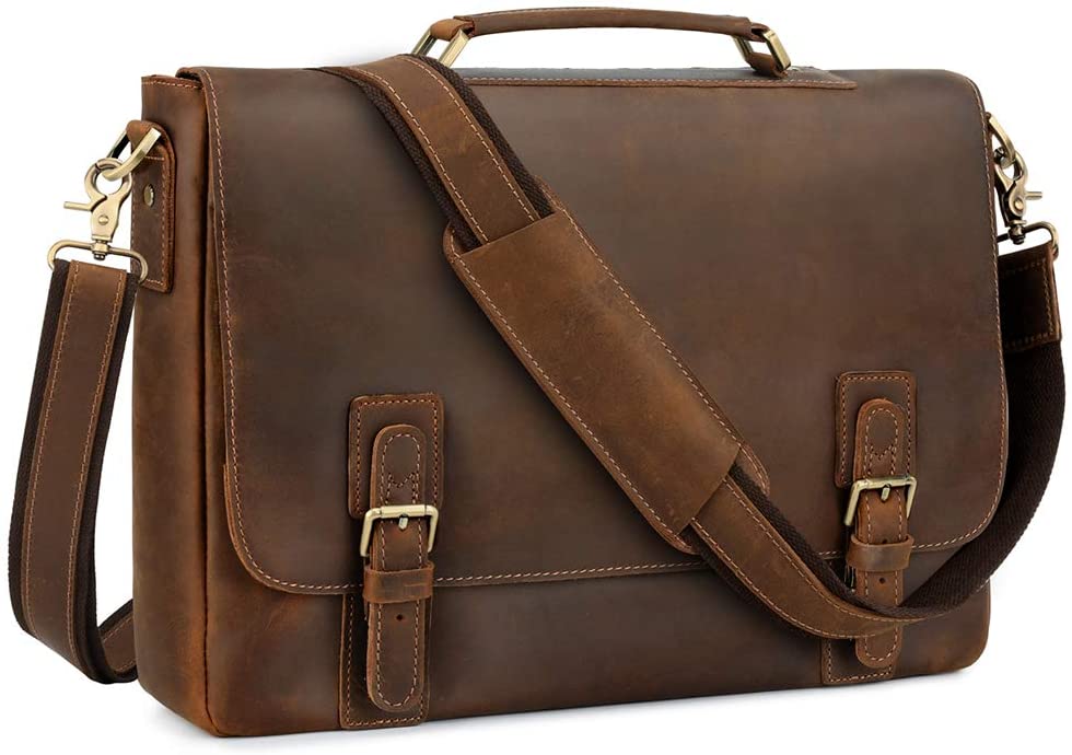 <strong>6. Kattee Men's Leather Satchel Briefcase</strong>