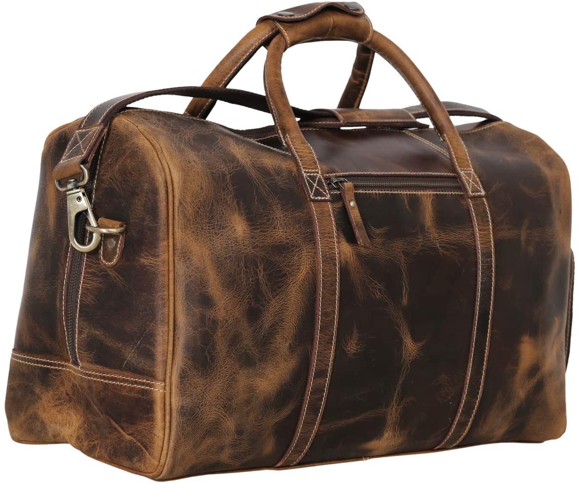 9. KomalC Leather Duffel Bag