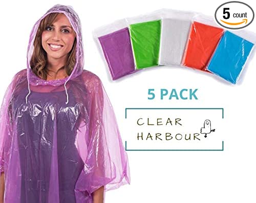 <strong>9. Clear Harbour Emergency Disposable Rain Poncho Pack for Adults</strong>