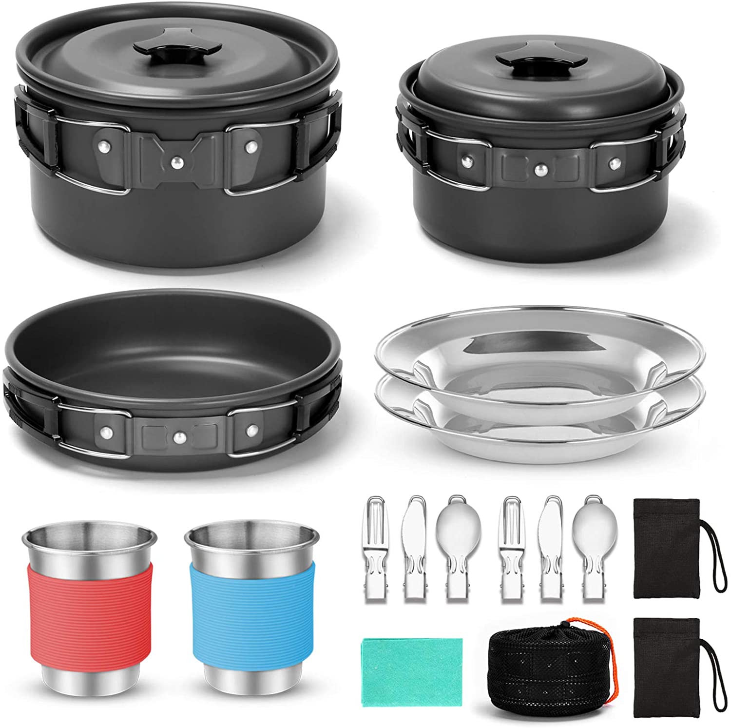 10. Odoland Camping Cookware Kit
